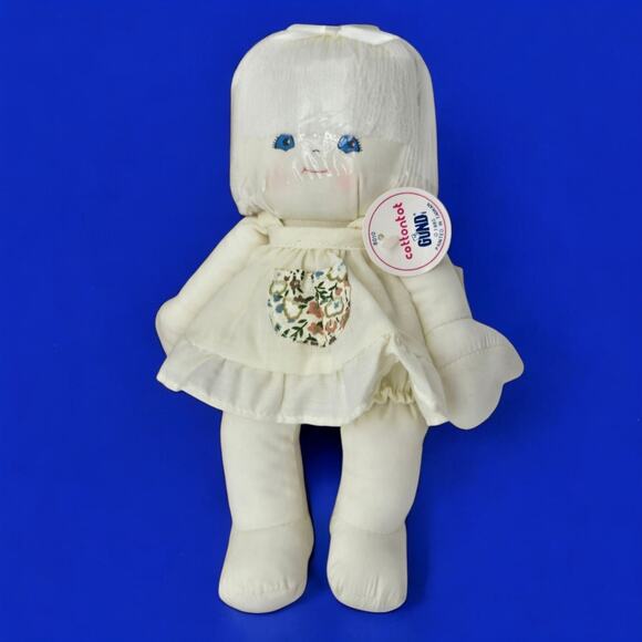 1980 NEW with Tags Gund Cottontot 10" Cloth Doll Yarn Hair Vintage Stuffed Toy - Picture 2 of 15
